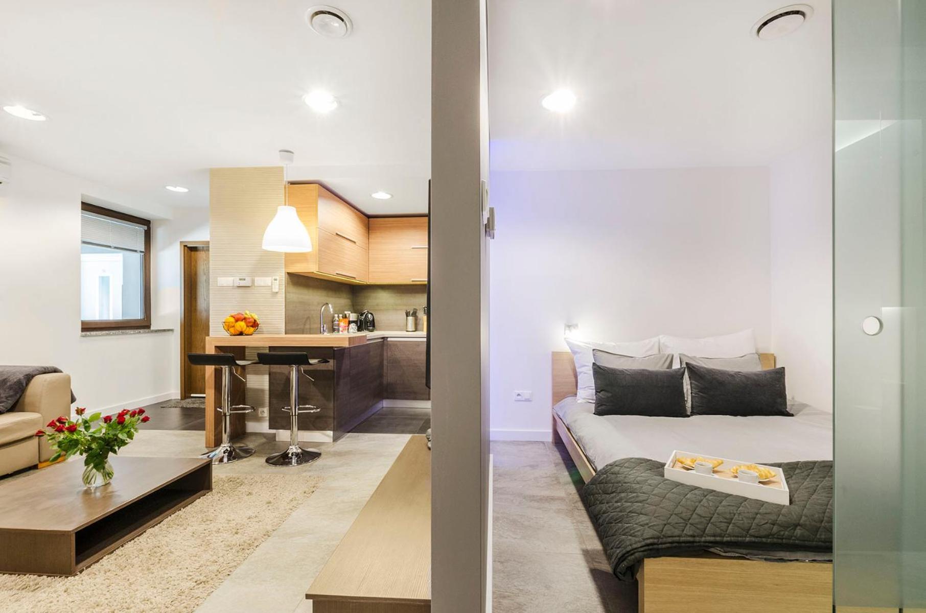Lupoapartments Kosynierow Klimatyzacja Dostep Na Kod Lodź Ruang foto